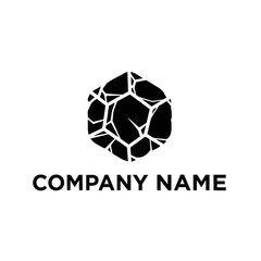 Black Geometric Soccer Ball Company Logo.