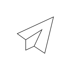 Minimalist Black and White Geometric Paper Airplane Illustration