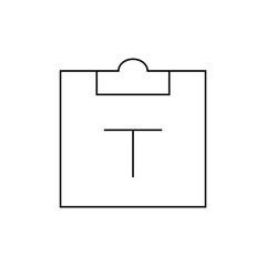 Minimalist Clipboard Icon with Handle and Paper