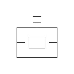 Simple black and white computer monitor diagram with internal components