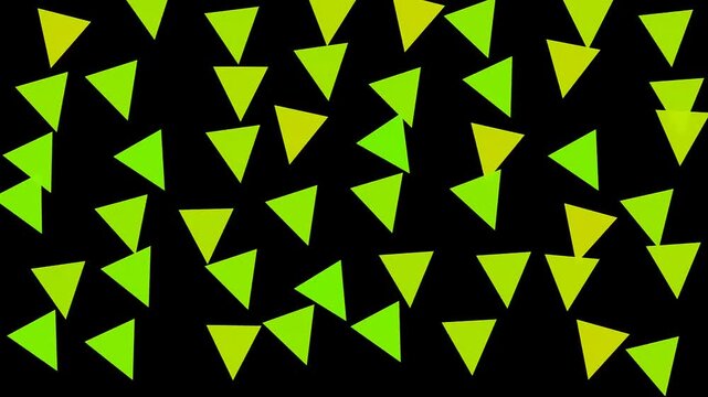 Glowing Triangle Patterns on Black Background.
