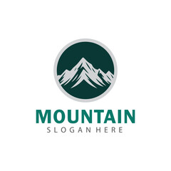 Flat Design Mountain Symbol Logo Vector Icon For Modern Outdoor Brand Identity