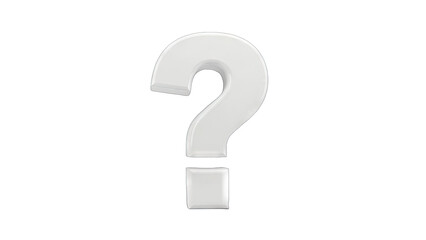 3D Question Mark on White Background