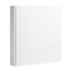 Single 3d illustration of an empty blank book and paper box package template with an open page design isolated on white for business or education document space