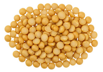 Pile of yellow split peas isolated PNG on transparent background, dried legumes for cooking and healthy eating
