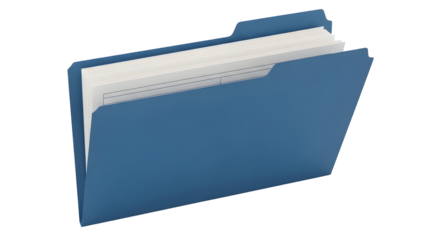 Blue file folder with documents