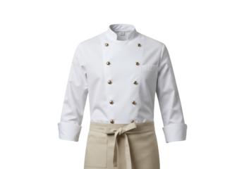 Chef uniform PNG isolated on transparent background, professional kitchen apparel for cooking and restaurant service