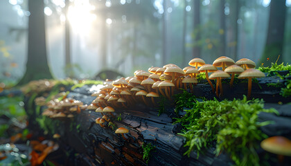 mushrooms in the forest