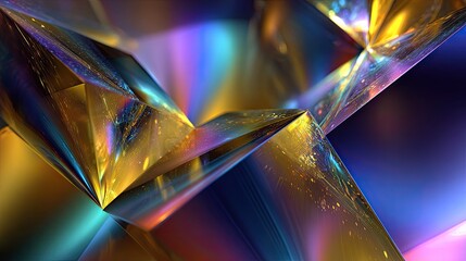 Abstract Geometric Crystal Design With Colorful Facets