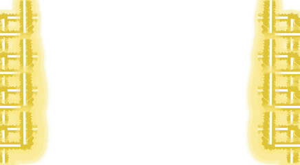 Vertical Hand Drawn golden Yellow Grid Border Elements on Transparent Background