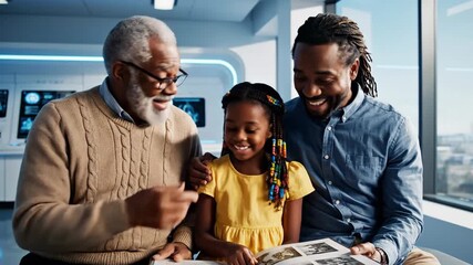 Three Generations of a Diverse Family Connect and Share Precious Moments, Building Stronger Bonds Through Shared Stories and Laughter