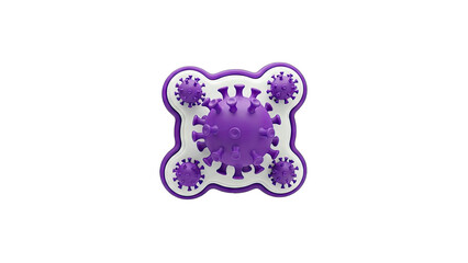 3D Coronavirus Model Isolated on White Background