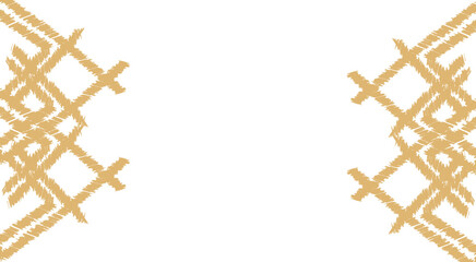 Abstract Hand Drawn Yellow Cross Hatch Side Frame on Transparent Background