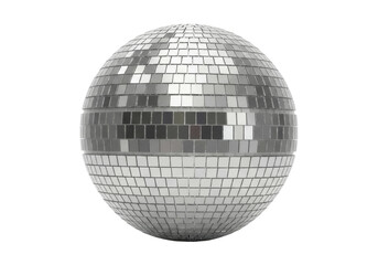 Shiny disco ball PNG isolated on transparent background, mirror ball for party decoration and festive events