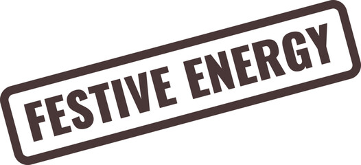 Dark brown rectangular stamp with the words FESTIVENERGY in bold white sans-serif font