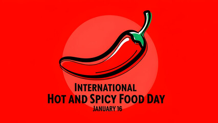 International hot and spicy food day celebration logo