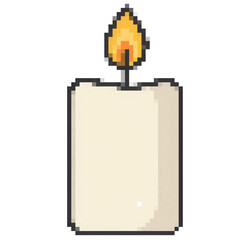 Pixel Art Candle Icon