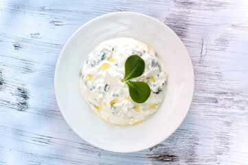 Turkish Yogurt Purslane Salad Yoğurtlu Semizotu