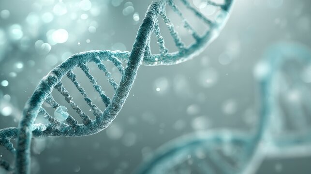 abstract background with a double helix and dna structure