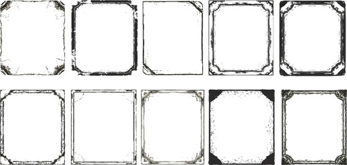 Fototapeta premium Decorative Grunge Ice Cube Alphabet Font Vector Illustration With Isolated Square Frames