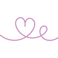 Heart Line Doodle Neon