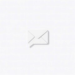 White Envelope Icon on Clean Background, Simple Email Symbol