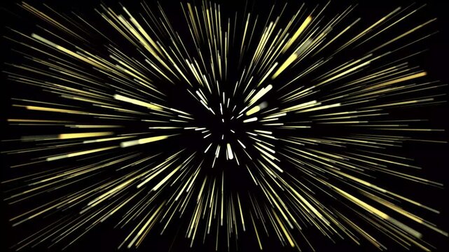 ​Animaton Abstract Gold Warp Speed Light Lines Background Loop