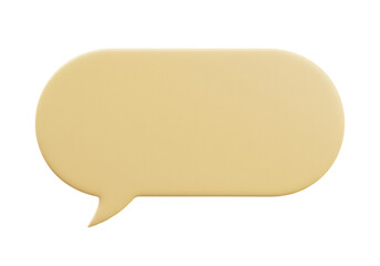 Pale yellow speech bubble PNG isolated on transparent background, cartoon message balloon for social media and communication design