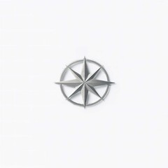 Compass Rose Symbol Navigation Direction Gray