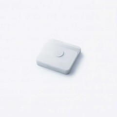White Square Device with Button, Modern Technology Gadget