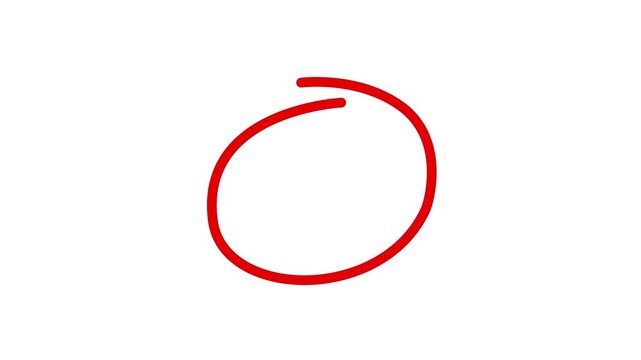 A set of hand drawn red doodle circles designed transparent background. a red circle line animation