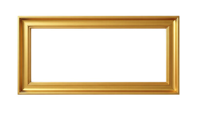 Gold picture frame isolated on transparent background