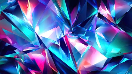 Abstract Geometric Crystal Pattern With Vibrant Colors