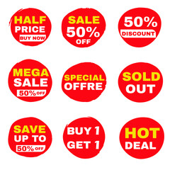 set of discount labels