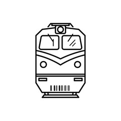 Dynamic locomotive front view, modern transportation icon, clean lines, powerful engine, symbol of travel and industry, perfect for logistics and transit designs. © Rifky