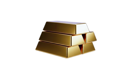 Gold Bars Stacked on White Background - Financial Wealth Concept