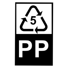 PLASTIC RECYCLING Symbol 5 PP