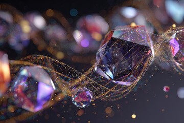 Abstract Colorful Gemstone Shapes