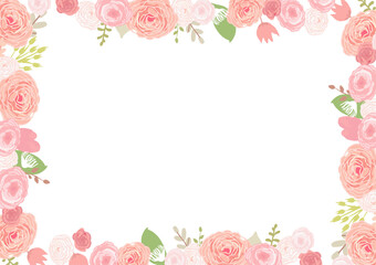 rectangular flower frame with roses, elegant design, vector illustration, wedding
invitations, for romantic writing