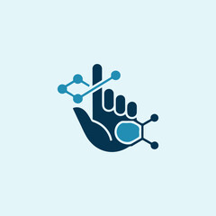 vector illustration of a human hand with chemical reaction