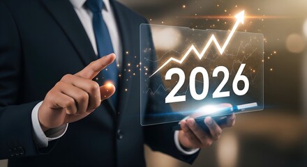 Businessman Projecting Growth and Success for 2026