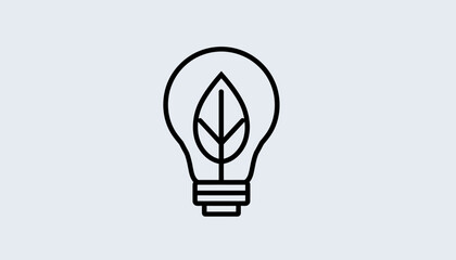 Eco-friendly light bulb with a leaf inside, symbolizing green energy and sustainable power solutions.