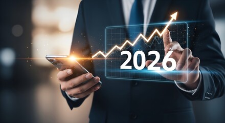 Businessman Projecting Growth and Success for 2026