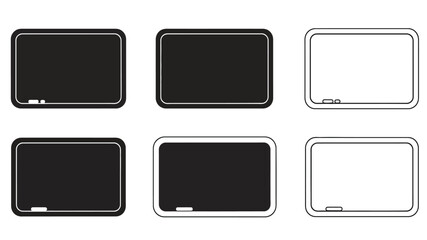 A collection of six rectangular frames in varying colors and styles