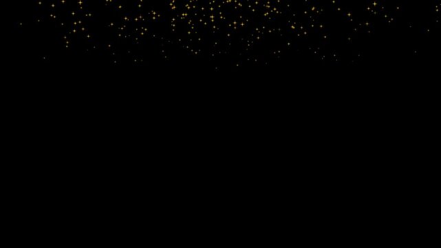 Scattering of light gold colored specks against black background. Elegant abstract background perfect for luxury designs and festive occasions.