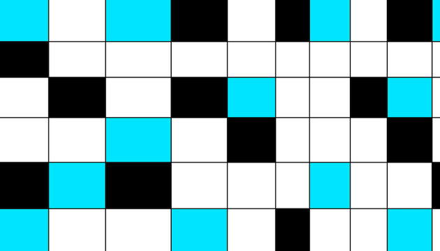 Mod&egrave;le &agrave; damier bleu, blanc, et noir.