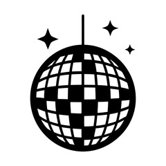 Minimalist Disco Ball Graphic for Event and Celebration.