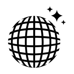 Party Light Disco Ball Icon in Flat Style.