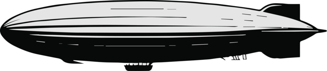 zeppelin technical airship blueprint outline and schematic © AIcon Star