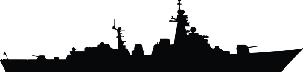 warship vector icon silhouette maritime defense ship © AIcon Star